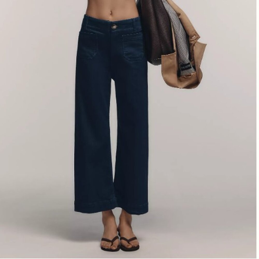 Anthropologie - The Colette Crop High-Rise Wide-Leg Jeans by Maeve - 16W